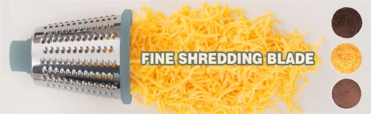 3 in 1 Rotary Cheese Grater Versatile Manual Vegetable Slicer Peanut Nuts Grinder Cheese Vegetable Shredder Clear